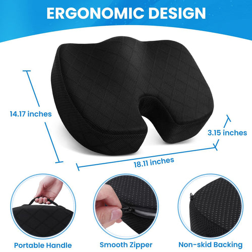 Memory Foam Ergonomic Seat Cushion for Office Chairs